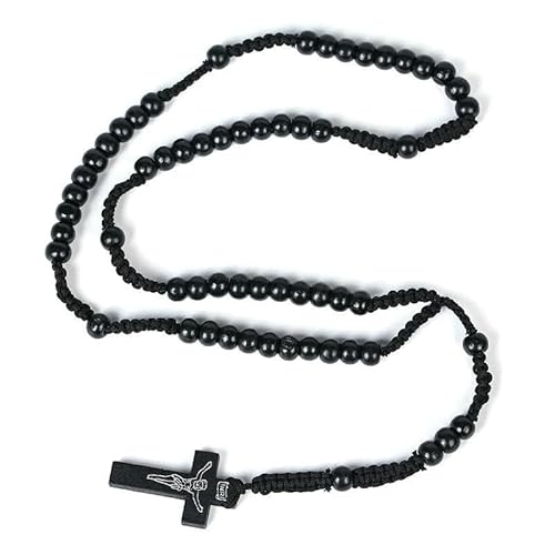 KOGMMYSEVP Jesus-Kreuz-Anhänger, natürliche Holzperlen, Rosenkranz-Halskette mit Kreuz und Jesus-Anhänger, religiöser Schmuck, Großhandel, Rosary Neckalce KOGMMYSEVP Jesus-Kreuz-Anhänger, natürliche Holzperlen, Rosenkranz-Halskette mit Kreuz und Jesus-Anhänger, religiöser Schmuck, Großhandel, Rosary Neckalce von KOGMMYSEVP