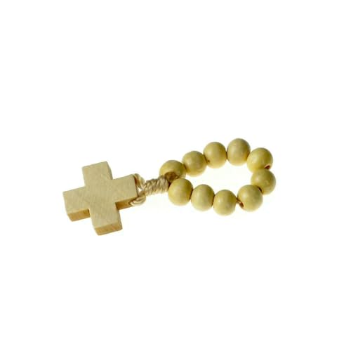 KOGMMYSEVP Natürliche Holzperle, Fingerkette, Rosenkranz, Rosenkranz, handgewebter Ring, 5*8MM von KOGMMYSEVP