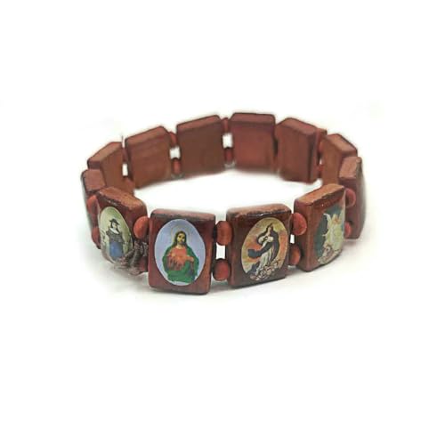 KOGMMYSEVP Religiöser Schmuck, Goldperlen, quadratische Holzspäne, Ikone, Perlenarmband, Aufkleber, Holzspäne, Öl, elastisches Armband, Rosenkranz-Armband, Einstellbar KOGMMYSEVP Religiöser Schmuck, Goldperlen, quadratische Holzspäne, Ikone, Perlenarmband, Aufkleber, Holzspäne, Öl, elastisches Armband, Rosenkranz-Armband, Einstellbar von KOGMMYSEVP