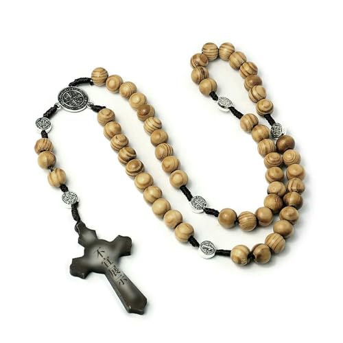 KOGMMYSEVP Rosenkränze aus Naturholz, handgefertigt, gewebt, 3 Rosenkränze von KOGMMYSEVP