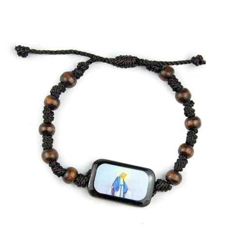 KOGMMYSEVP Rosenkränze mit natürlichen Holzperlen, religiös, handgefertigt, gewebt, Gebetsornament, Rosenkränze [55. Armband-Rosenkränze] von KOGMMYSEVP