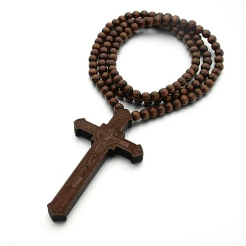 KOGMMYSEVP Rosenkranz-Halskette mit Holzperlen, 8 mm, 90 cm, around 90cm von KOGMMYSEVP