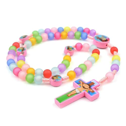 KOGMMYSEVP Rosenkranz aus Acryl, für Kinder, 50,8 cm, Rosa, 37cm von KOGMMYSEVP