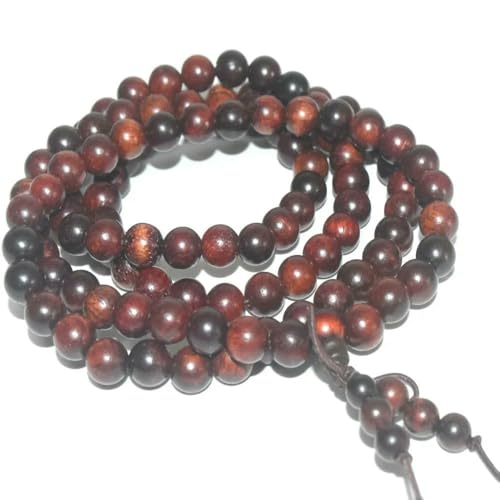 KOGMMYSEVP Unisex-Rosenkranz aus Naturholz, Mala-Gebetsperlen, buddhistische Holzperlen-Halskette, Armband, für Herren und Damen, 8 mm KOGMMYSEVP Unisex-Rosenkranz aus Naturholz, Mala-Gebetsperlen, buddhistische Holzperlen-Halskette, Armband, für Herren und Damen, 8 mm von KOGMMYSEVP