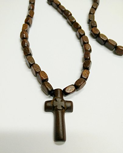 KOGMMYSEVP Zweiseitige christlich-orthodoxe griechisch-religiöse Rozary Halskette mit Holz-Kruzifix/11 von KOGMMYSEVP