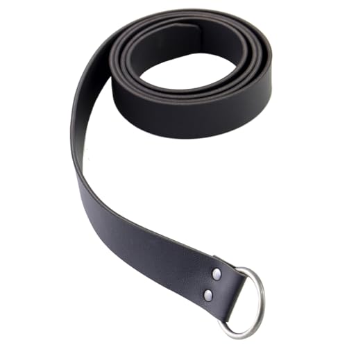 KOGOGO Mittelalter Ritter Ledergürtel Herren Reenactment Accessoire - Schwarz - Länge 75" (190 cm) von KOGOGO