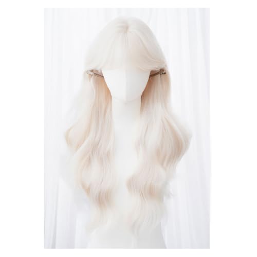Damen Perücke 68cm Täglichen Stil Lange Lockige Perücke Volle Kopf Pony Design Geeignet für Party Täglichen Gebrauch Spitze Perücken von KOHUS