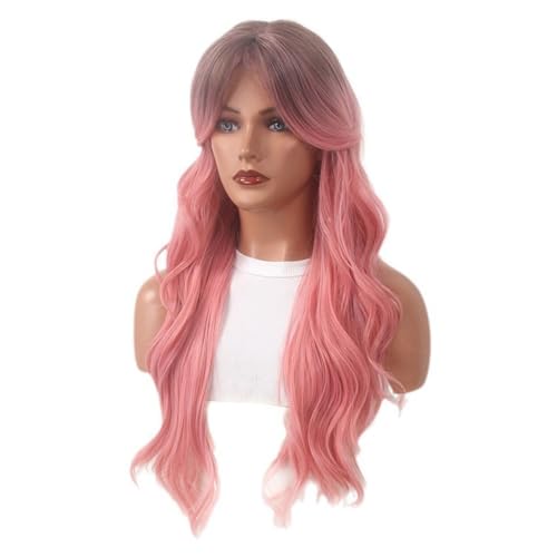 Damen Perücke Europäischen und Amerikanischen Stil Lange Lockige Perücke 76cm Voller Kopf Natürliches langes Haar Stil Spitze Perücken von KOHUS