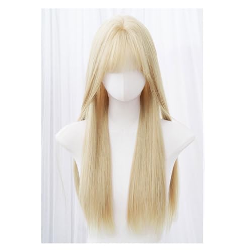 Damen Perücke Full Head Natürliche Bangs Keil Lange Stil Haar Temperament Perücke Geeignet für Täglichen Gebrauch Spitze Perücken von KOHUS