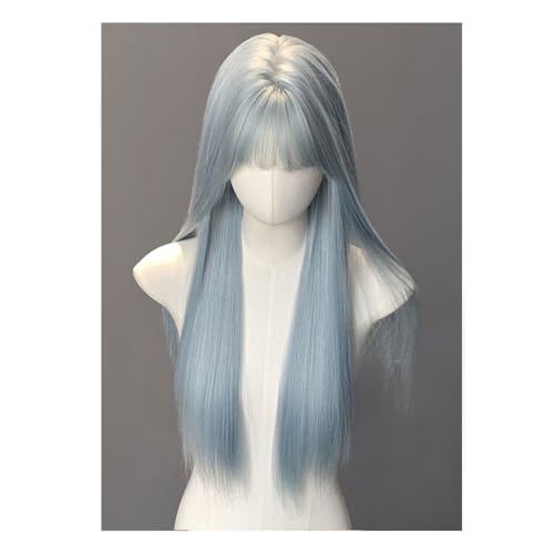 Damen Perücke Full Head Wig Daily Temperament Pony Langes glattes Haar Geeignet für alle Gelegenheiten Spitze Perücken von KOHUS