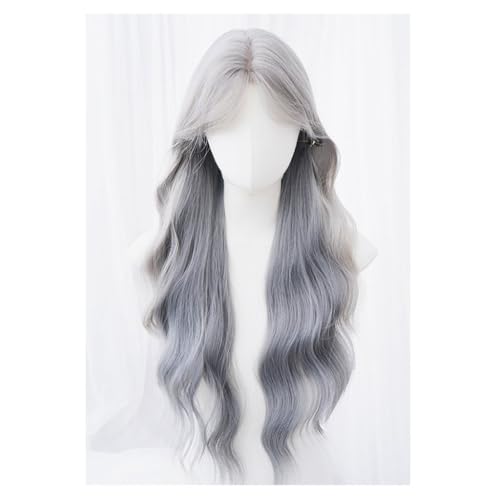 Damen Perücke Geeignet für tägliche reisen Perücke Handhaken Spitze Mittelteil Natürliche Volle Kopf Perücke Lange Lockige Haar Spitze Perücken von KOHUS