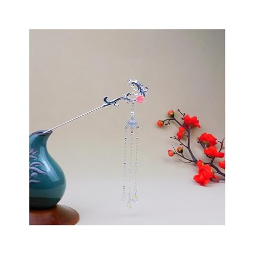 Haarnadel Hanfu Haarnadel weibliche Haarschmuck Schritt schwankende Haarnadel Einfache Metall Haarnadeln Hosta Haarspange Chinesische Retro Haarnadel Retro Haarnadel (A) von KOHUS
