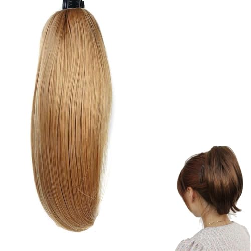 KOHUS Chignon Kurze Pferdeschwanz-Perücke 10 Zoll mit Klauenclip Pferdeschwanz-Perücke Haarknoten Synthetischer Pferdeschwanz für Frauen Haarspangen Perücke(4/30HL) von KOHUS