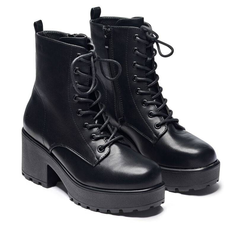 KOI - Gothic Schnürstiefel - GIN Platform Military Boots - EU36 bis EU40 - für Damen - Größe EU38 - schwarz von KOI