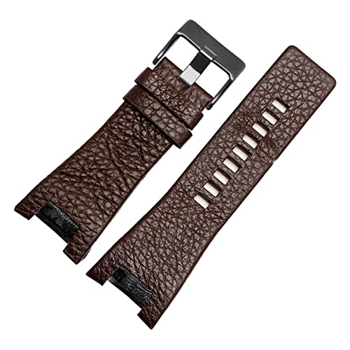 KOIAMVZW 32mm Lederarmband Uhrenband für Diesel Uhrengurt Armbanduhr Band für DZ1216 DZ1273 DZ4246 DZ4247DZ287 Watch Band Uhrengurt (Farbe: A-Brown-Blackbuckle, Größe: 32 mm) decoration von KOIAMVZW