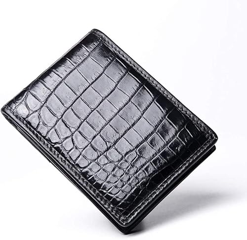 KOIAMVZW Krokodil-Lederkartenhalter Herren High-End-Kartenpaket 4 Gittertaschen 3 Kartensteckplätze (Farbe: Schwarz) Decoration von KOIAMVZW