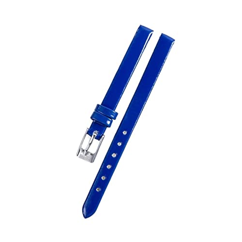 KOIAMVZW Leder Uhrenbänder 8mm für Frauen Uhren Uhr Accessoires dünne Uhrengurtband mit Stiftschnalle Uhrengurt (Farbe: Blau, Größe: 8 mm) decoration von KOIAMVZW