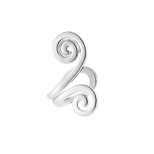 Minimalistische Akupressur-Ohrringe für Frauen, nicht-durchbohrende Spiral-Clip-On-Ohrringe mit glücklichem Wolken- und Gras-Design (Silber), 2 Stück von KOICCVQQ