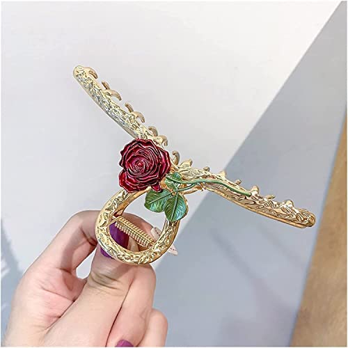 ❀Hai-Clip,Haarkrallen-Clips, Haarnadeln Romantische Rose Blume Lilie Metall Haarklammern Damen Frisur Haarspangen Haarschmuck Zubehör Geschenkklammern (Farbe: D, Größe: 12 cm) (Color : C, Size : 12c von KOINEN