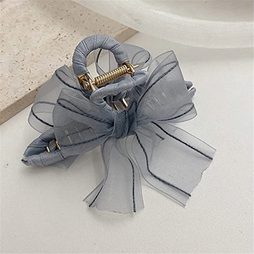 ❀Hai-Clip,Haarkrallen-Clips, Retro Organza Schleife Haarklammer Mädchen Garn Band Hai Clip Korea Elegante Haarnadel Haarschmuck -5 (Farbe: 5) (Farbe: 4) (Color : Ts5297 2) von KOINEN