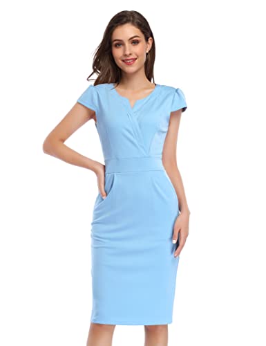 KOJOOIN Damen Elegant Etuikleider Festliches Cocktail Bleistiftkleid Knielang Business Kleider von KOJOOIN