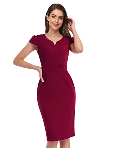 KOJOOIN Damen Elegant Etuikleider Festliches Cocktail Bleistiftkleid Knielang Business Kleider von KOJOOIN