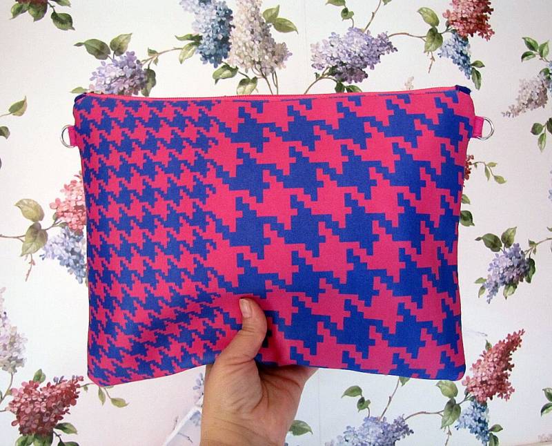 Hahnentritt Print Umhängetasche Handgefertigte Clutch & Handtasche von KOKORICOLDStore