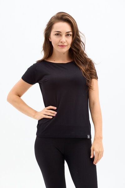 Bluse Fine – Viscose mit Elasthan – T-Shirt Rundhalsausschnitt – Schwarz oder farbenfrohes Print KOKOworld – Fair produziert in EU von KOKOworld