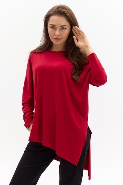 Bluse Seki – Basic-Bluse mit langen Ärmeln – Boot-Ausschnitt – Viscose mit Elasthan – Fair produziert in Polen – KOKOworld von KOKOworld
