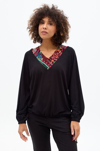 Bluse Solola – Lockere Passform mit verstellbarem Saum – Raglanärmel – Ausschnitt – Viscose mit Elasthan – Fair produziert in Polen – KOKOworld von KOKOworld