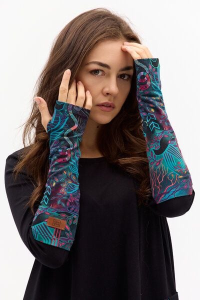 Handstulpen Puffy – Armstulpen aus Bio-Baumwolle – warm & bequem – glatt oder mit KOKOworld-Print – fair & nachhaltig produziert in EU von KOKOworld