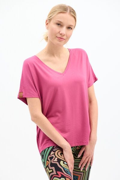 KOKOworld Bluse Saja – weiche Viskose weiter Schnitt reversible V-Ausschnitt – bequem für Yoga – Fair produziert von KOKOworld