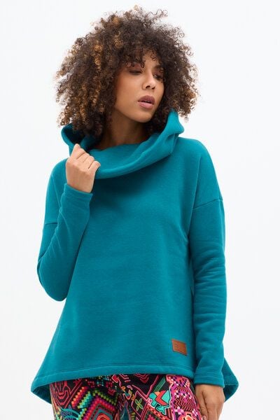 KOKOworld Hoodie Hug Me – Bio-Baumwolle – vielseitiger Pullover mit Kapuze & Rollkragen – warm, bequem & fair in der EU produziert – ideal für Alltag, Reisen & Homewear von KOKOworld