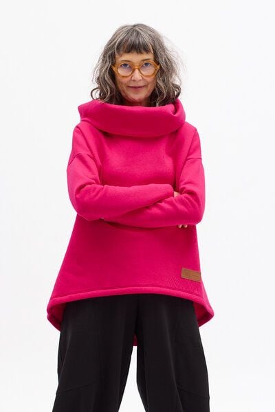 KOKOworld Hoodie Hug Me – Bio-Baumwolle – vielseitiger Pullover mit Kapuze & Rollkragen – warm, bequem & fair in der EU produziert – ideal für Alltag, Reisen & Homewear von KOKOworld