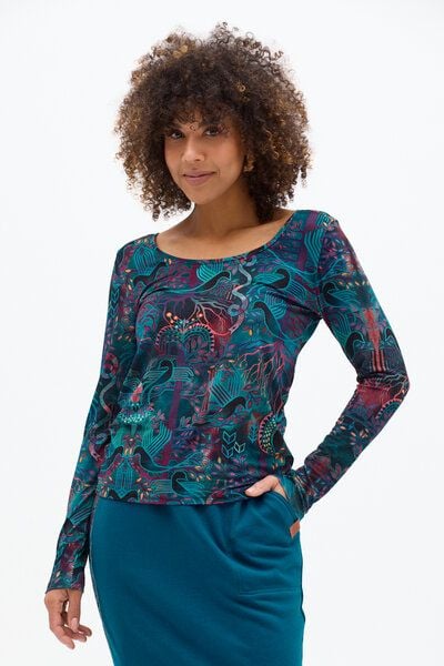 KOKOworld Papaya Damen Basic Longsleeve aus Viskose – weich & elastisch – Fair produziert in EU – für Yoga & Alltag von KOKOworld