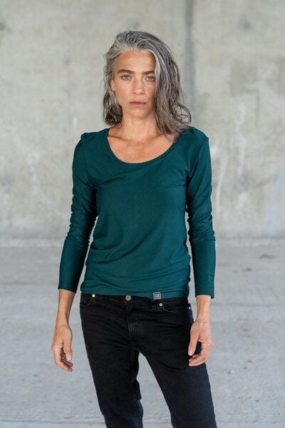 KOKOworld Papaya Damen Basic Longsleeve aus Viskose – weich & elastisch – Fair produziert in EU – für Yoga & Alltag von KOKOworld