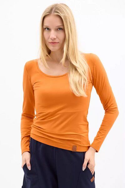 KOKOworld Papaya Damen Basic Longsleeve aus Viskose – weich & elastisch – Fair produziert in EU – für Yoga & Alltag von KOKOworld