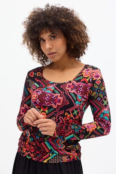 KOKOworld Papaya Damen Basic Longsleeve aus Viskose – weich & elastisch – Fair produziert in EU – für Yoga & Alltag von KOKOworld