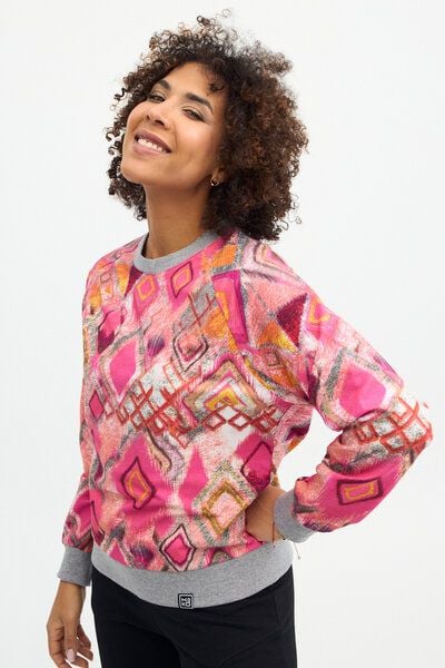 Sweatshirt Benu 2.0 – Box-Cut – Breite Ärmel im Kimono-Stil – Bio-Baumwolle – Farbenfroher einzigartiger Print von KOKOworld – Fair produziert in Polen von KOKOworld