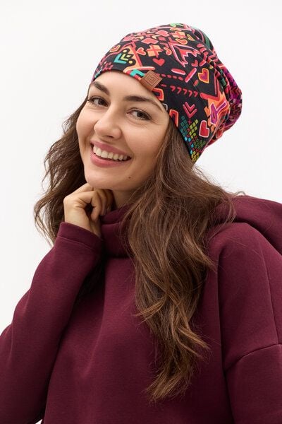 Mütze Basic – Klassische Beanie – Warm – Baumwolle mit Elasthan – Farbenfrohes Print KOKOworld – 100% in der EU fair produziert von KOKOworld