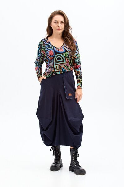 Rock Box – Maxirock im kastenförmigen Schnitt – Gummibund in der Taille und am Saum – Taschen – 100% in der EU fair produziert – KOKOworld von KOKOworld