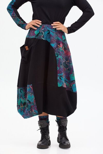 Rock Istanbul – Langer – Lockerer mit Kordelzug am Saum – Seitlich eingenähte Tasche – Farbenfroher einzigartiger Print von KOKOworld – Fair produziert in Polen von KOKOworld