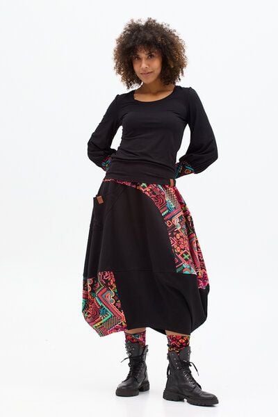 Rock Istanbul – Langer – Lockerer mit Kordelzug am Saum – Seitlich eingenähte Tasche – Farbenfroher einzigartiger Print von KOKOworld – Fair produziert in Polen von KOKOworld