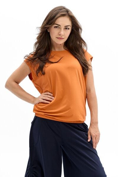 Shirt Moma – Viskose für Yoga & Alltag Bluse – Oversize mit Gummizug – Tangerine oder Schwarz – 100% in EU fair produziert – KOKOworld von KOKOworld