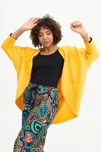 Stripe Cardigan – Cape – Jäckchen – Oversize aus Modalmix – fair produziert in EU – KOKOworld Print von KOKOworld