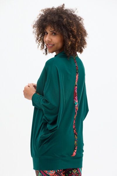 Tunika Mango – Lockerer Schnitt im „Fledermaus“-Stil – Fließender Stehkragen am Hals – Farbenfrohes Print KOKOworld – Fair produziert in Polen von KOKOworld