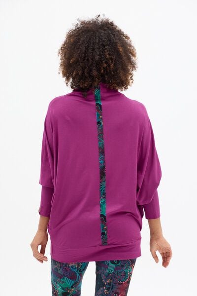 Tunika Mango – Lockerer Schnitt im „Fledermaus“-Stil – Fließender Stehkragen am Hals – Farbenfrohes Print KOKOworld – Fair produziert in Polen von KOKOworld