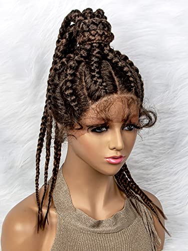 Synthetic Wig for Women Girl Lace Front Long Braided Synthetic Wig Extensions Hairpieces For Party von KOLANDA
