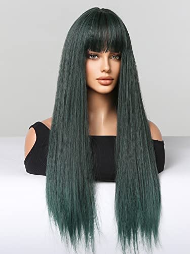 Synthetic Wig for Women Girl Long Straight Synthetic Wig With Bangs Extensions Hairpieces For Party von KOLANDA