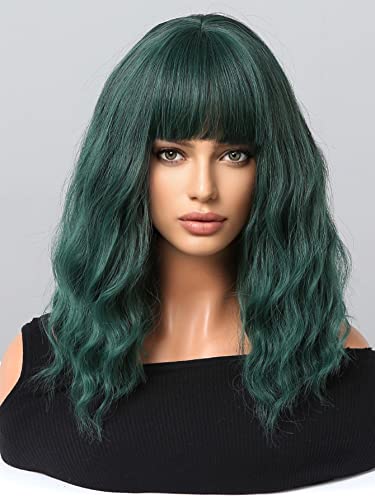 Synthetic Wig for Women Girl Medium Curly Synthetic Wig With Bangs Extensions Hairpieces For Party von KOLANDA